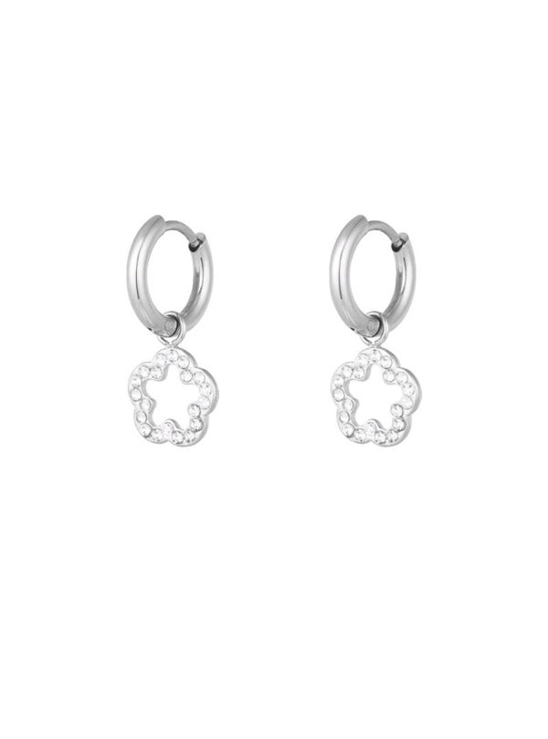 Glitter bloem zilver