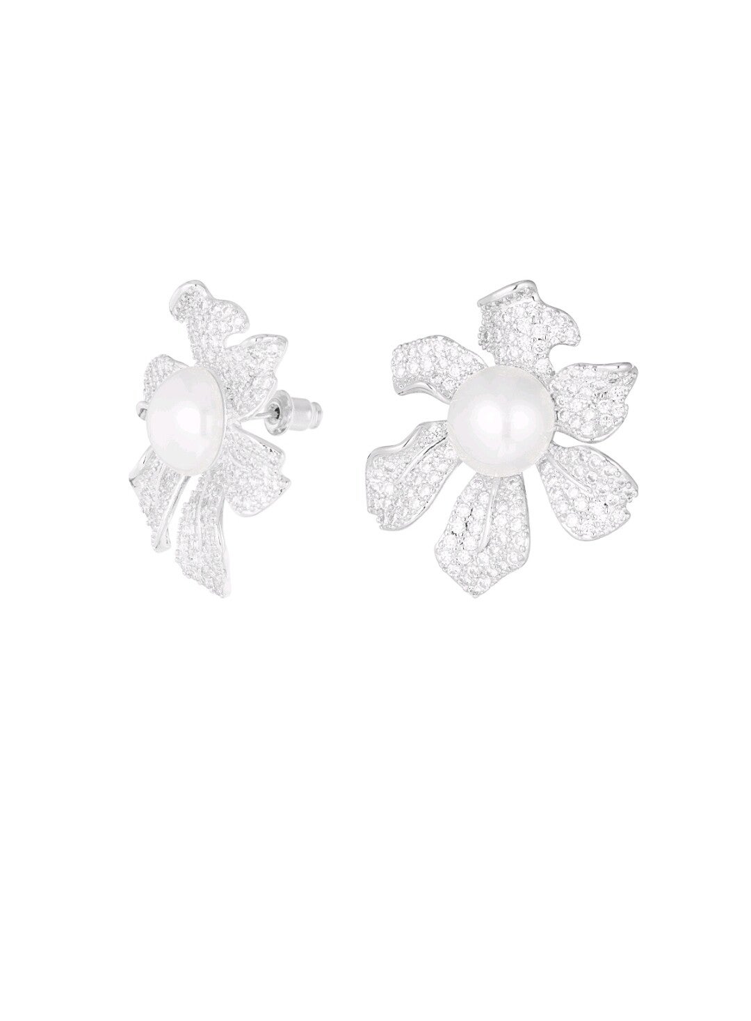 Sparkly flower zilver