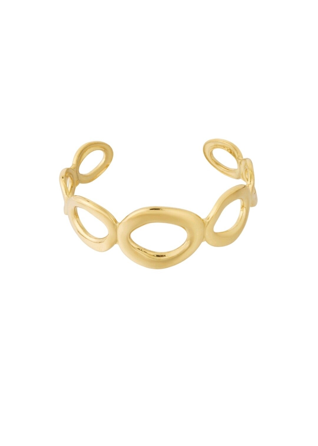 Manchet hoepelarmband goud