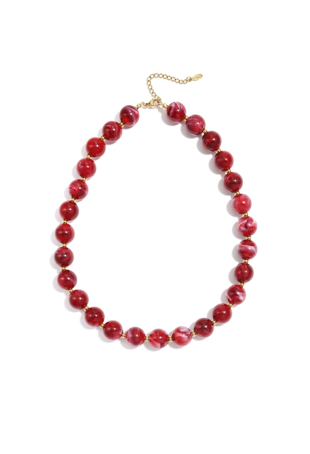 Ketting kralen rond&stainless steel