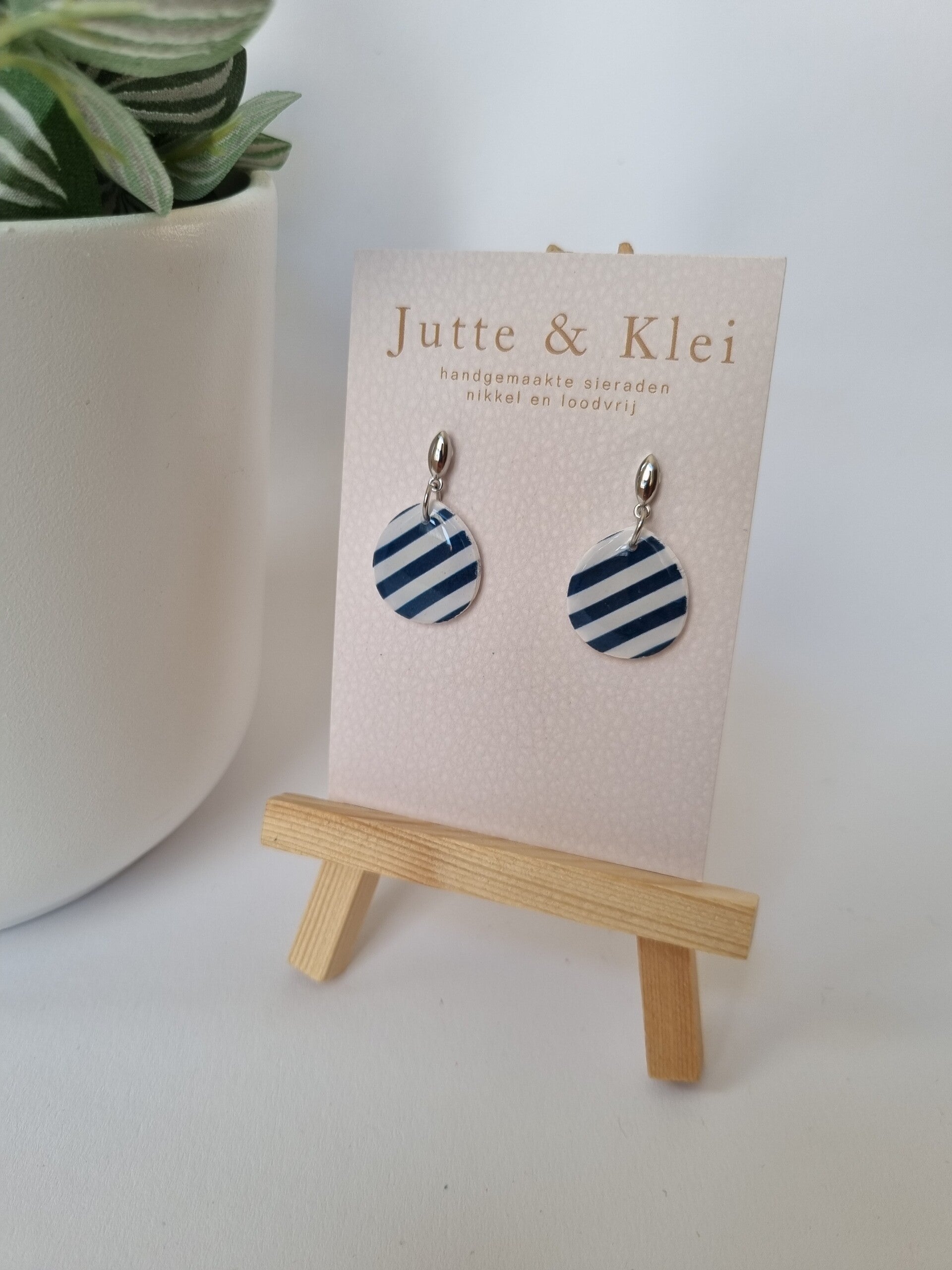 Druppel gestreept donkerblauw