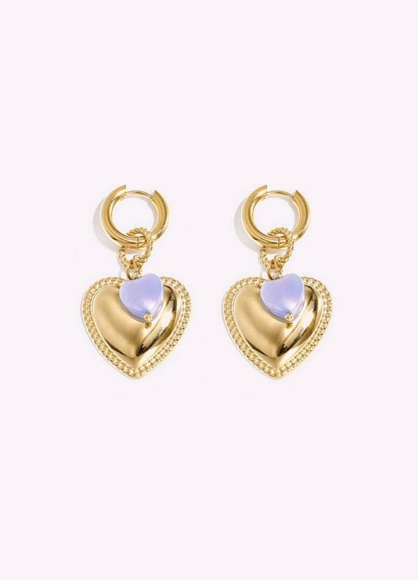 Oorbellen hart blauw