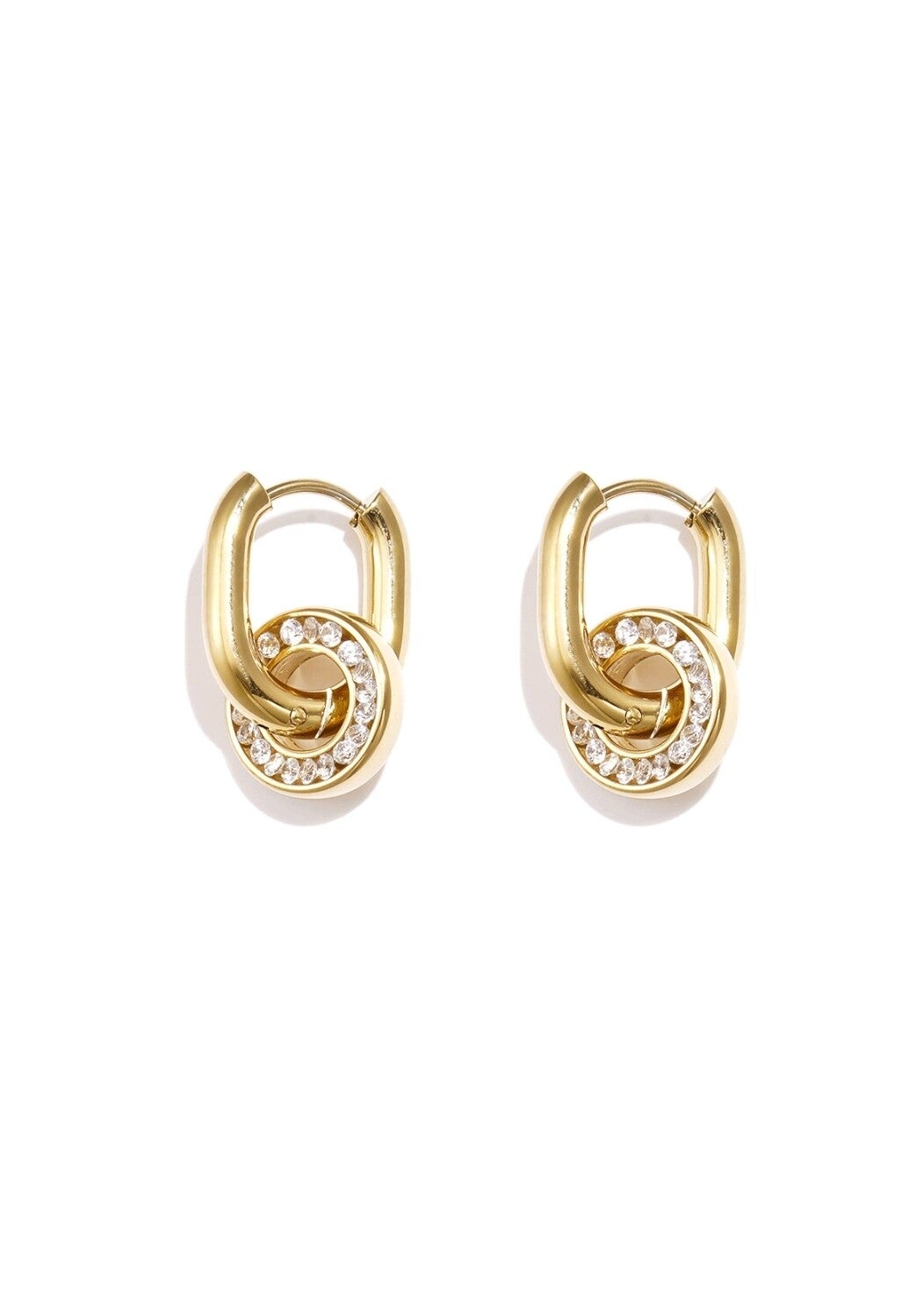Oorbel rondje strass