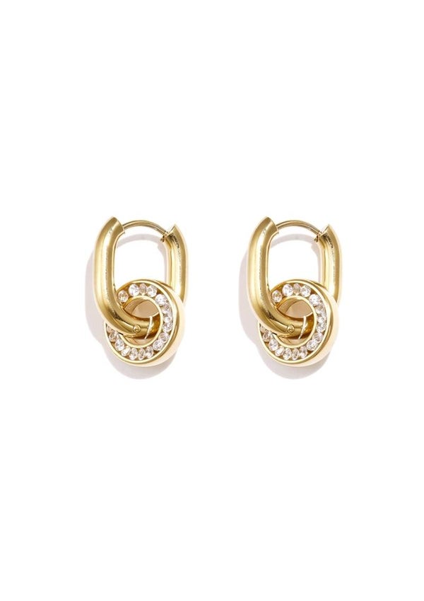 Oorbel rondje strass