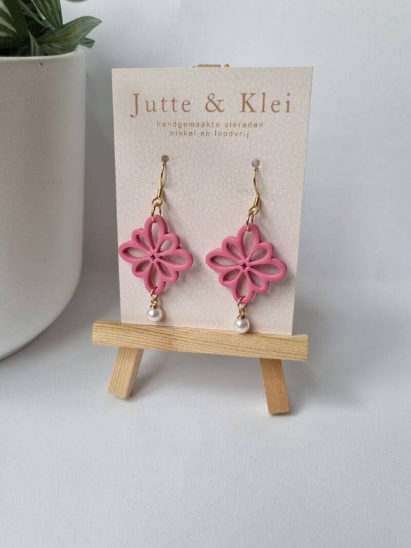 Hangers roze parel