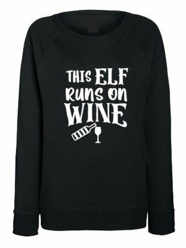 Kerst Sweater This elf runs on wine
