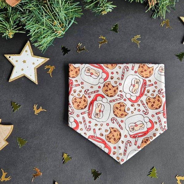 Limited edition kerst honden bandana Santa's cookies