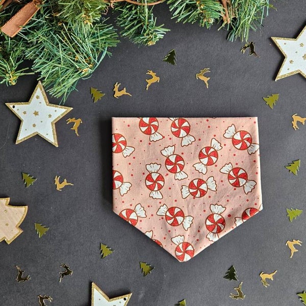 Limited edition kerst honden bandana Candy Cane