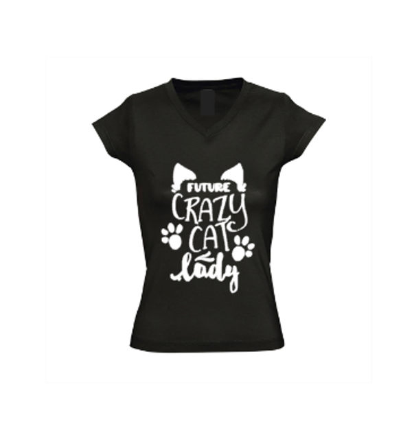 Dames shirt Future crazy cat lady