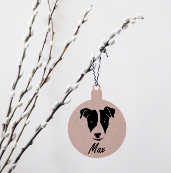 Kerstbal van jouw ras en honden naam