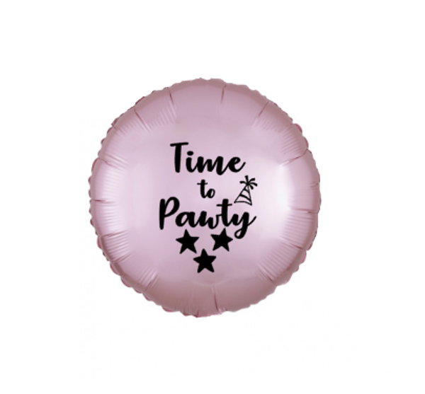 Verjaardag ballon Time to Pawty " zelf opblazen "