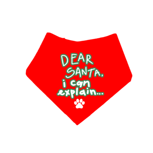 Honden kerst bandana Dear Santa i can explain