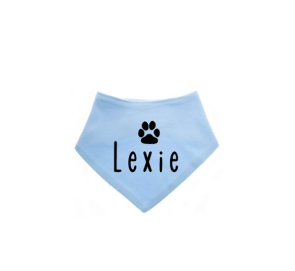 Bandana met eigen naam en honden pootje