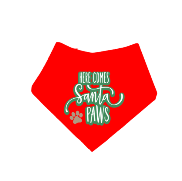 Honden kerst bandana Here comes Santa Paws