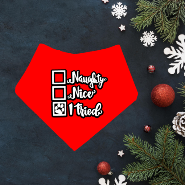 Honden kerst bandana Naught, Nice, I tried