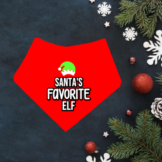 Honden kerst bandana Santa's favorite elf