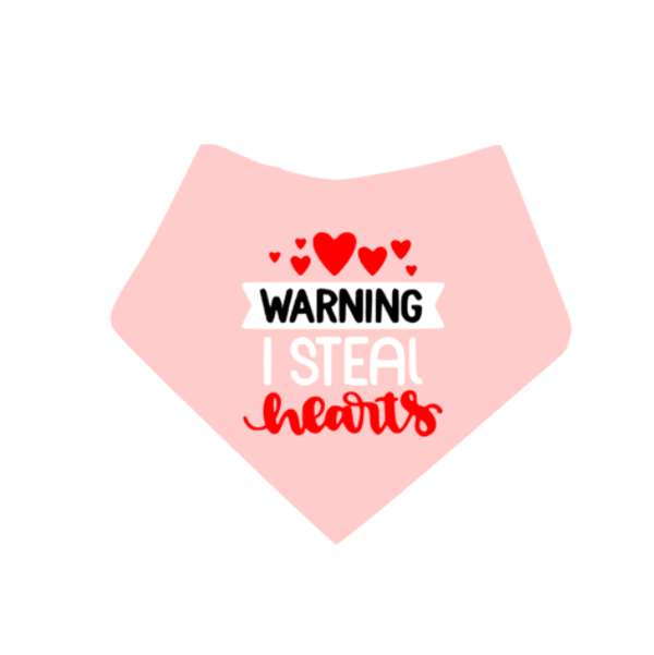 Valentijn honden bandana Warning i steal hearts