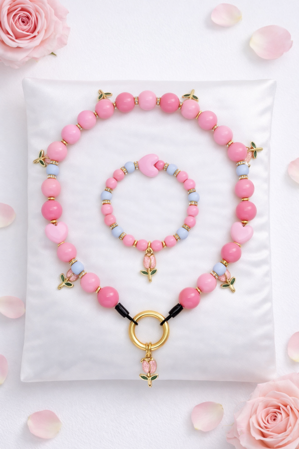 Moederdag hondenketting Little Tulip Love