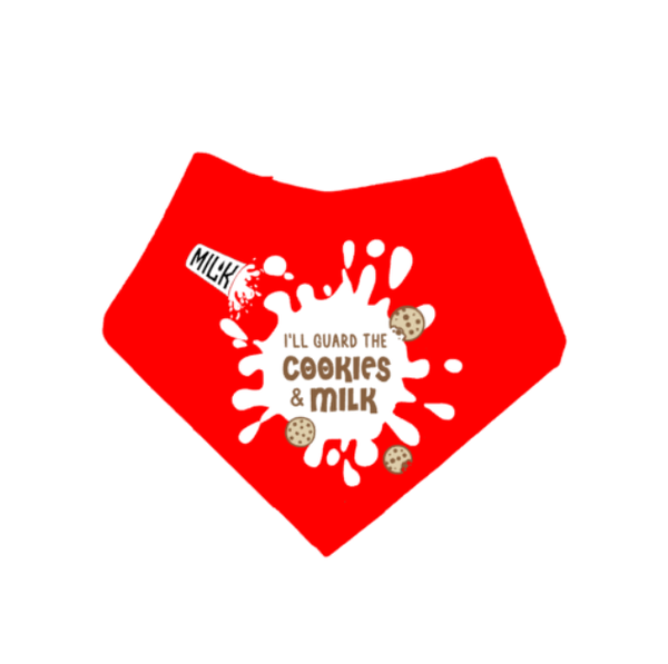 Honden kerst bandana I'll guard the milk and cookies