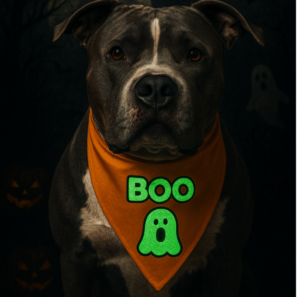 GLOW IN THE DARK Halloween honden bandana BOO