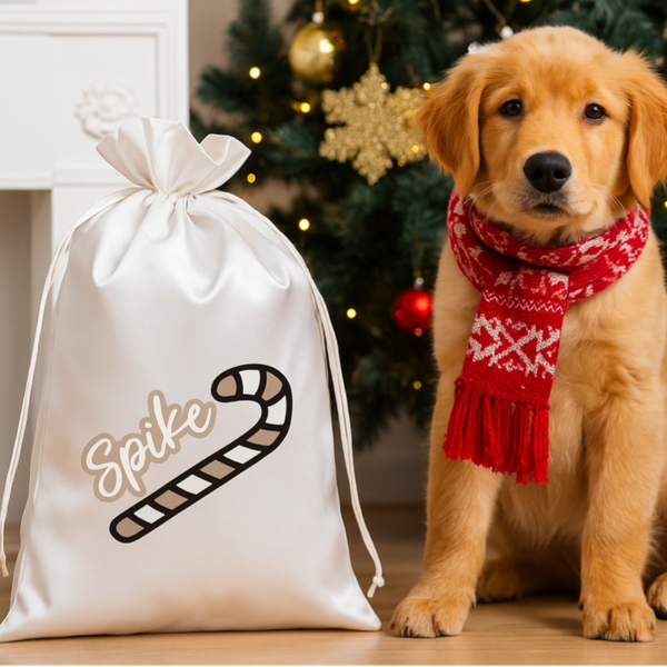 Fluwelen Limited edition kerstcadeau zak met eigen naam