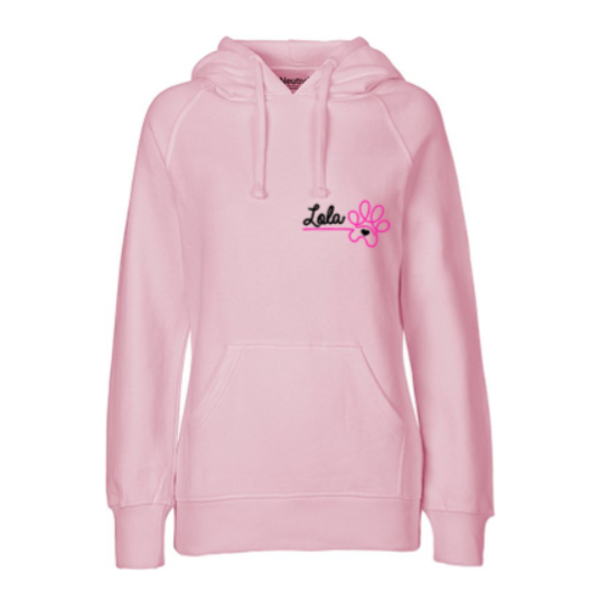 Dames hoodie met naam en pootje