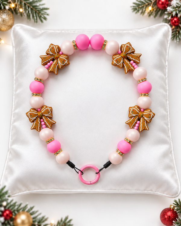Honden ketting kerst Gingerbread bows