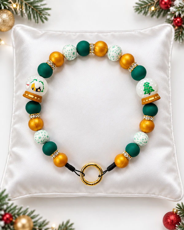 Honden ketting kerst Snow globe magic