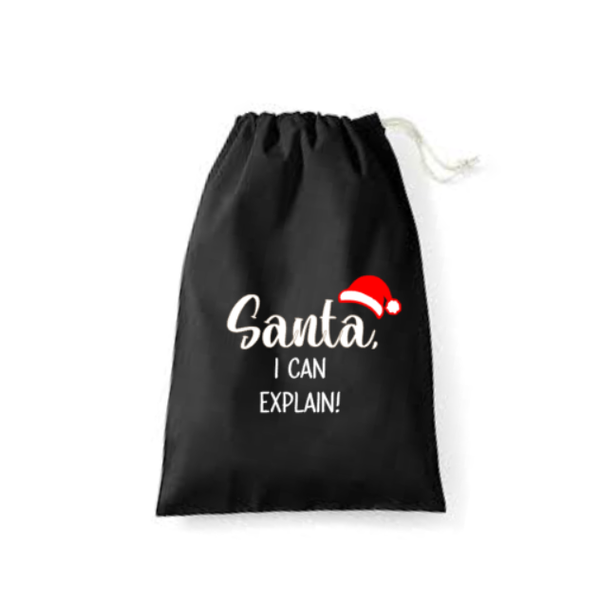 Kerstcadeau zak Santa i can explain