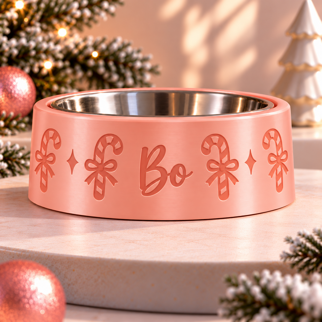 Kerstvoerbak met Naam – Candy Canes