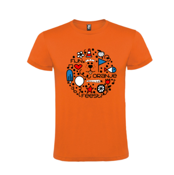 Koningsdag shirt voor heren Fijn oranje feest