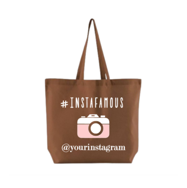 XL shopper / strandtas Insta famous met eigen insta naam