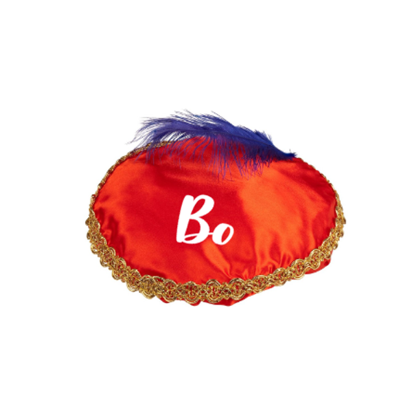 Pietenmuts rood met eigen naam