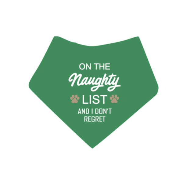 Honden kerst bandana On the naughty list