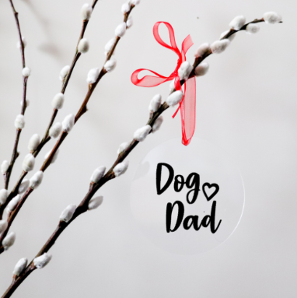 Kerstbal Dog Dad van plexi glas