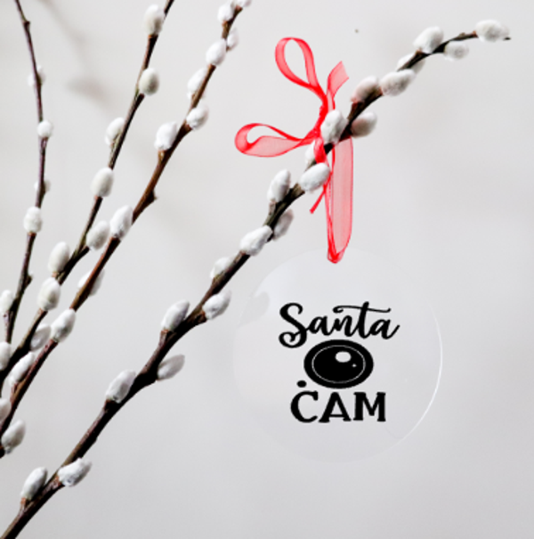 Kerstbal Santa Cam van plexi glas