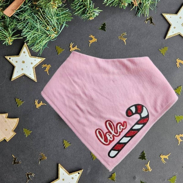Honden kerst honden bandana glitter met eigen naam