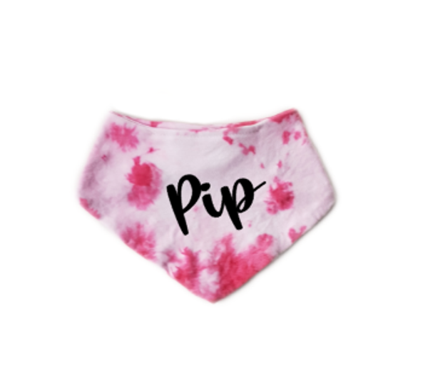 Tie dye bandana roze met eigen naam of tekst