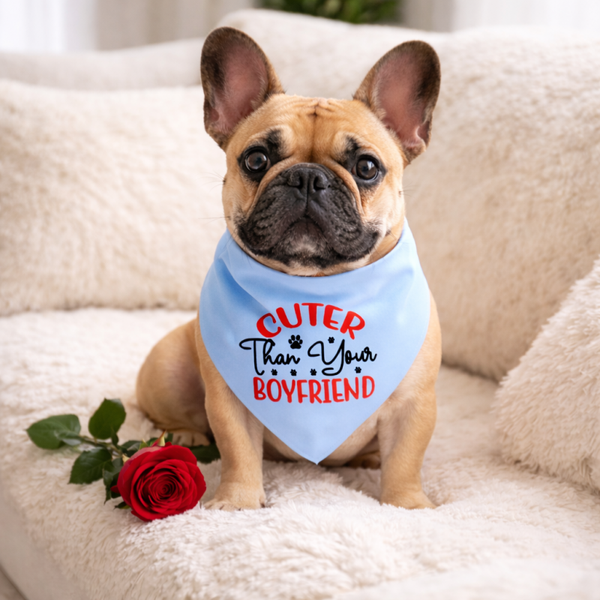 Valentijn Bandana voor honden Cuter than your boyfriend