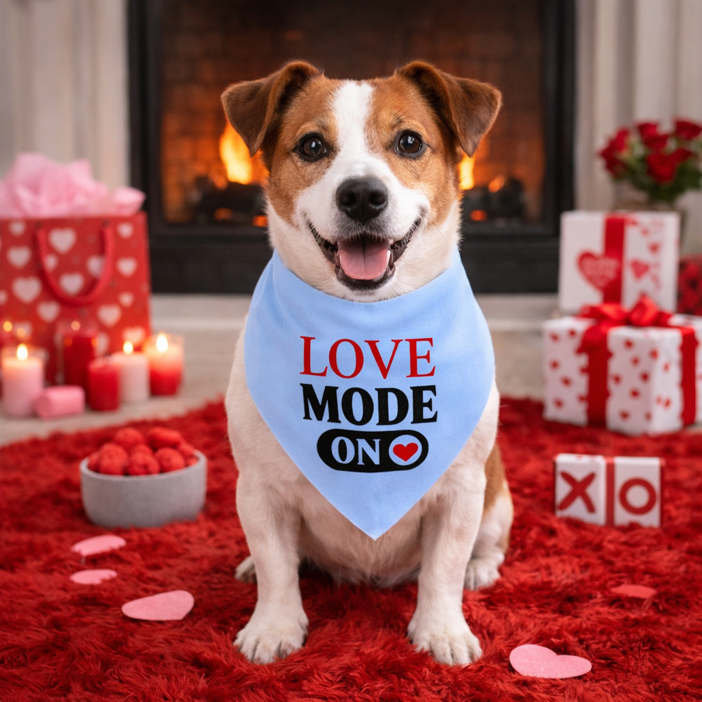 Valentijn Bandana voor honden Love mode ON