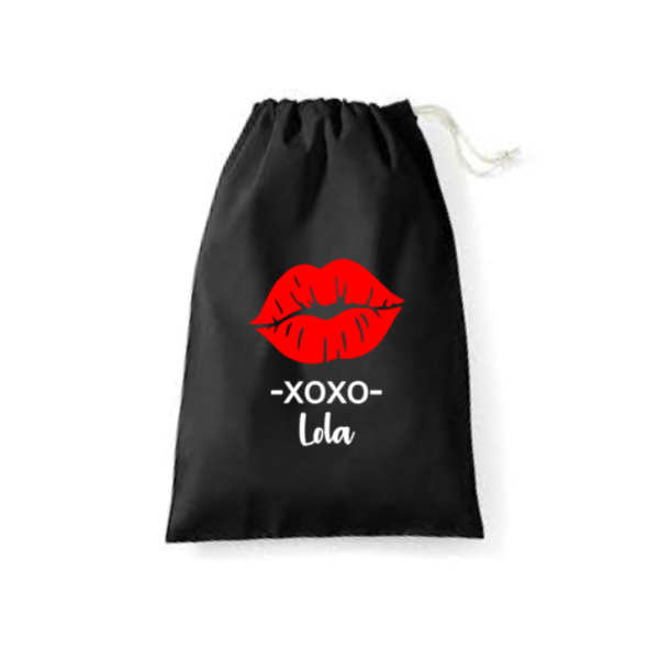 Valentijn cadeau zak Kisses met eigen naam