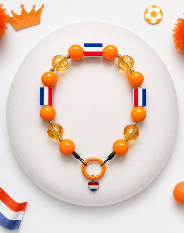 WK hondenketting Oranje Royale 20mm