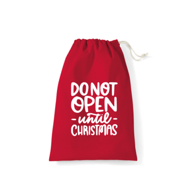 Kerstcadeau zak Do not open until Christmas Groot