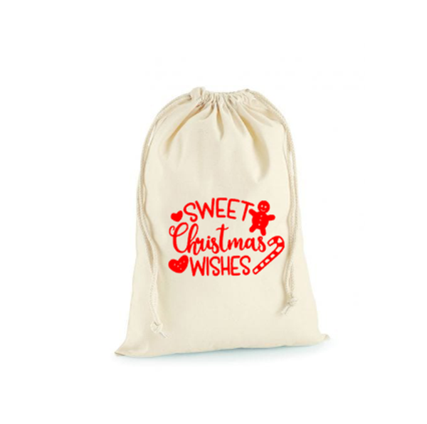 Kerstcadeau zak Sweet Christmas Wishes Groot