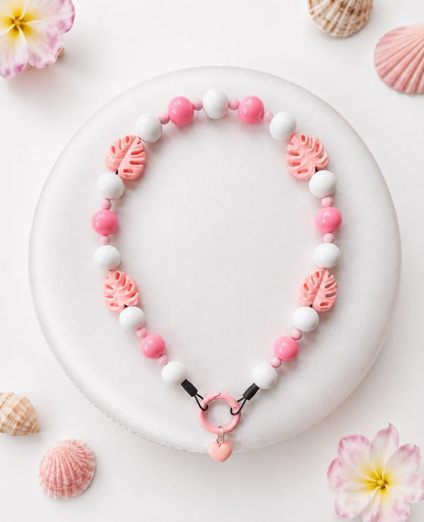 Zomer hondenketting Pink Palms
