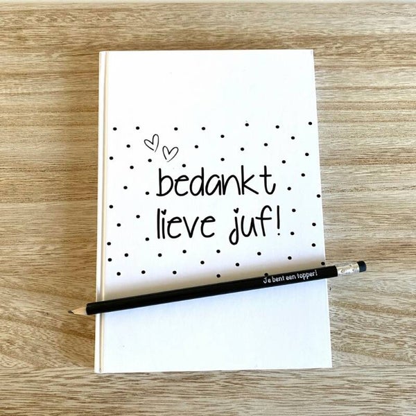Notitieboekje bedankt lieve juf