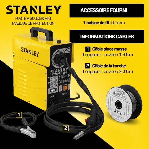 Poste à souder MIG max 130A - Stanley