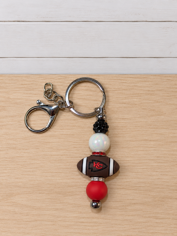 Kansas City Chiefs Beaded Keychain