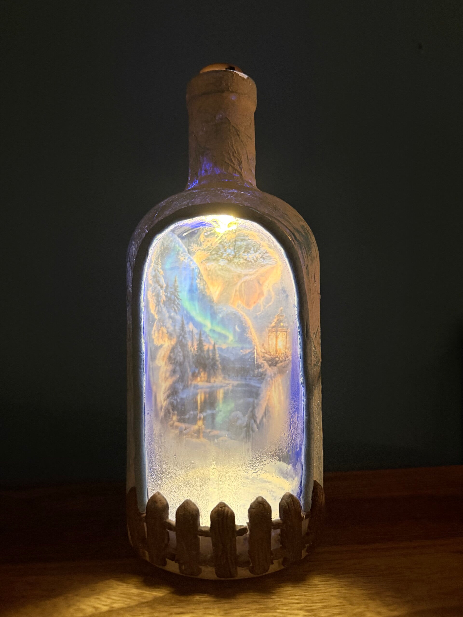 Angel Scene LED Clay Bottle
