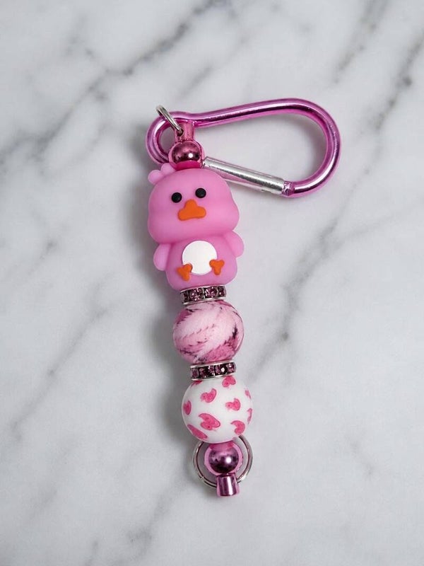 Pink Duck Keychain